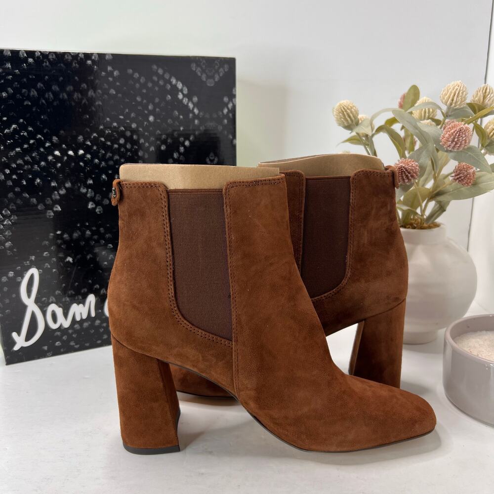 Sam Edelman Chiara Chunky Heel Suede Chelsea Boot Coconut Women's 9 M NWB - Picture 7 of 11